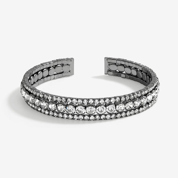 Jon Richard Hematitie Plated And Crystal Cuff Bracelet