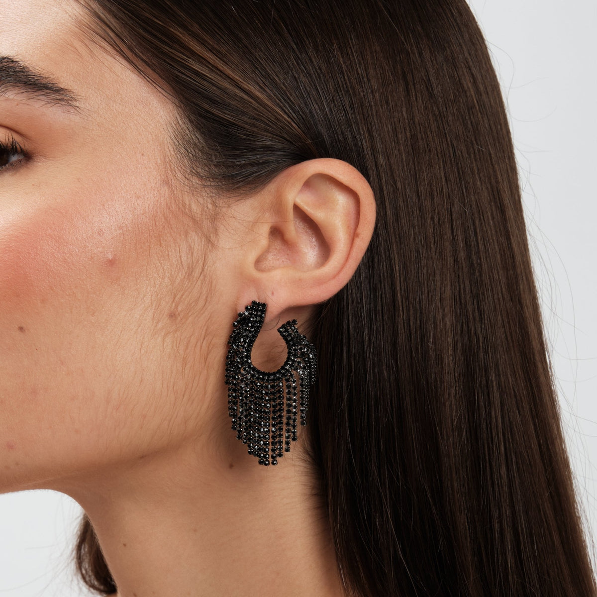 Jon Richard Jet Open Statement Earrings