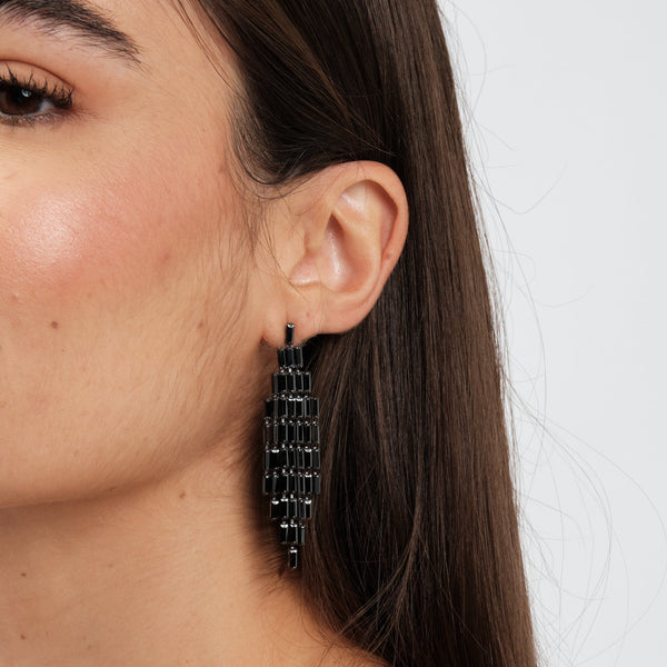 Jon Richard Jet Statement Earrings
