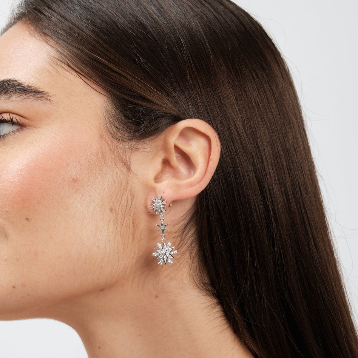 Jon Richard Rhodium Plated Celestial Earrings