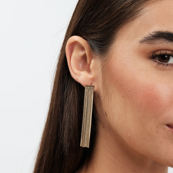 Mood Gold Polished Chain Drop Earrings