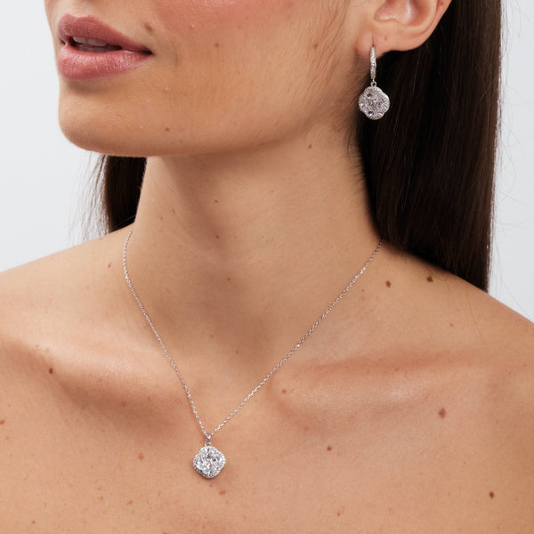 Jon Richard Cubic Zirconia Crystal Clover Pendant