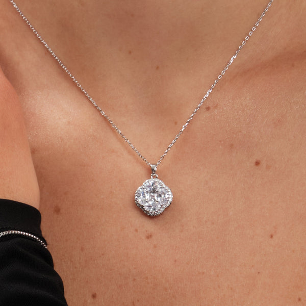 Jon Richard Cubic Zirconia Crystal Clover Pendant