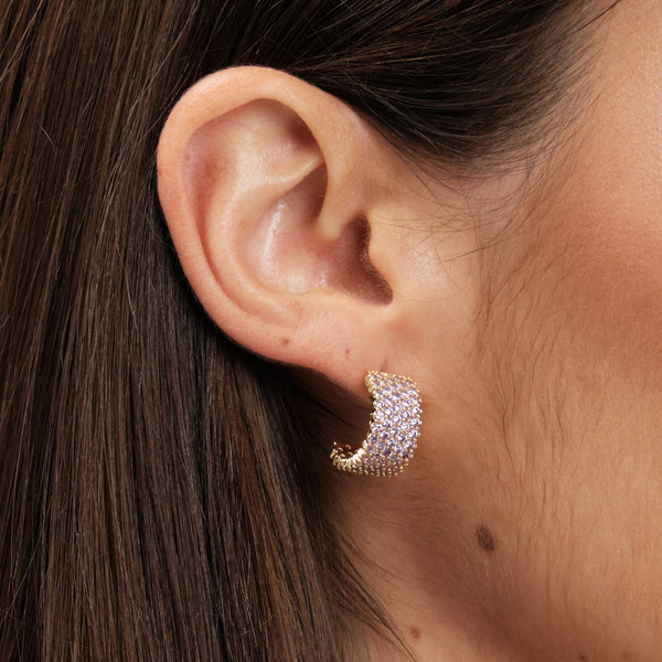 Jon Richard Amethyst Pave Hoop Earrings
