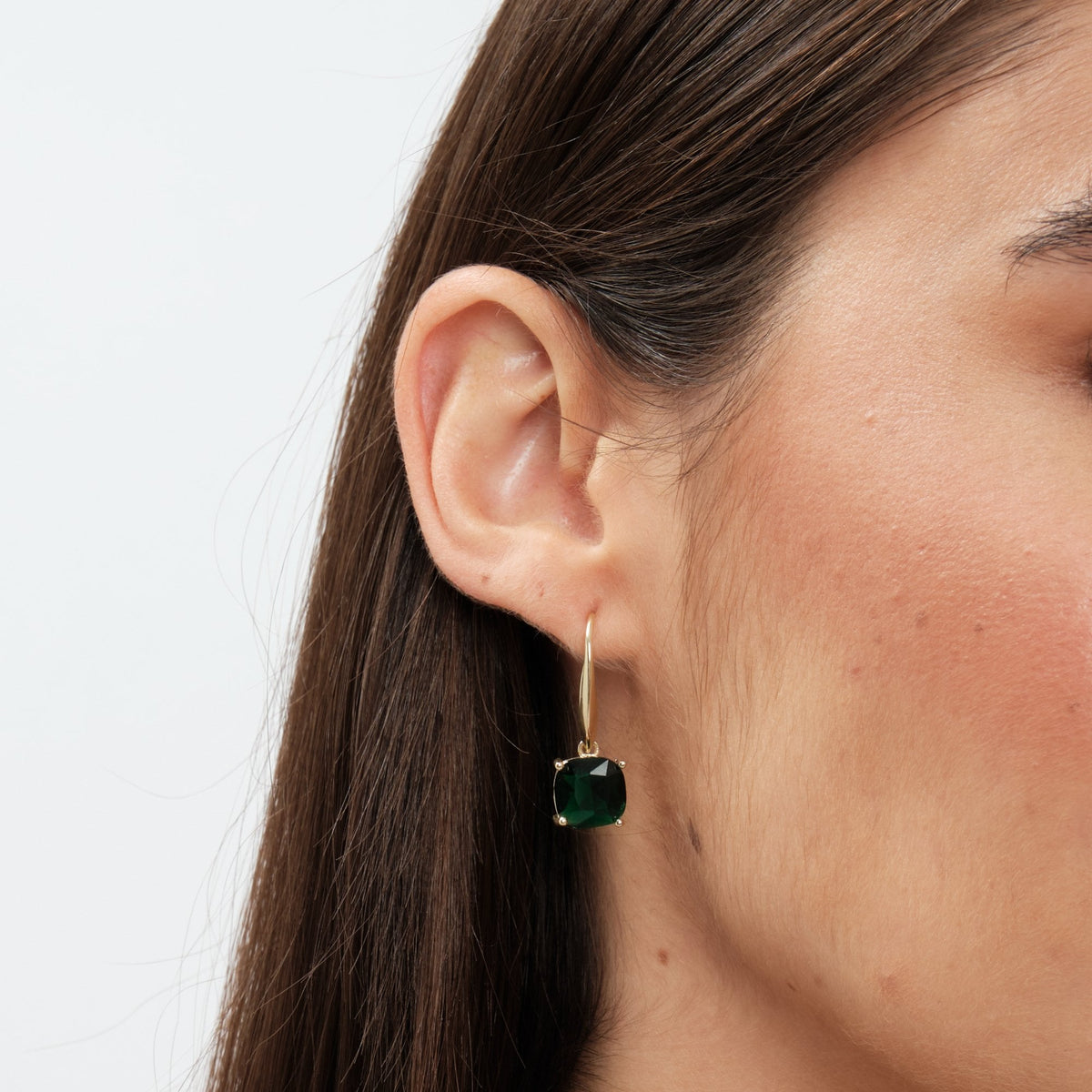 Jon Richard Gold Plated And Emerald Fishhook Earrings