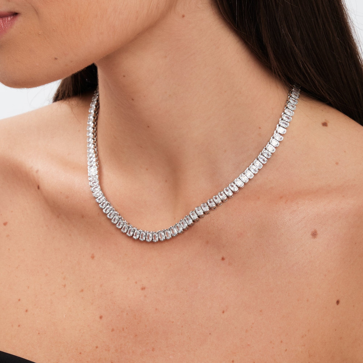 Jon Richard Rhodium Plated Cubic Zirconia Zirconia Allway