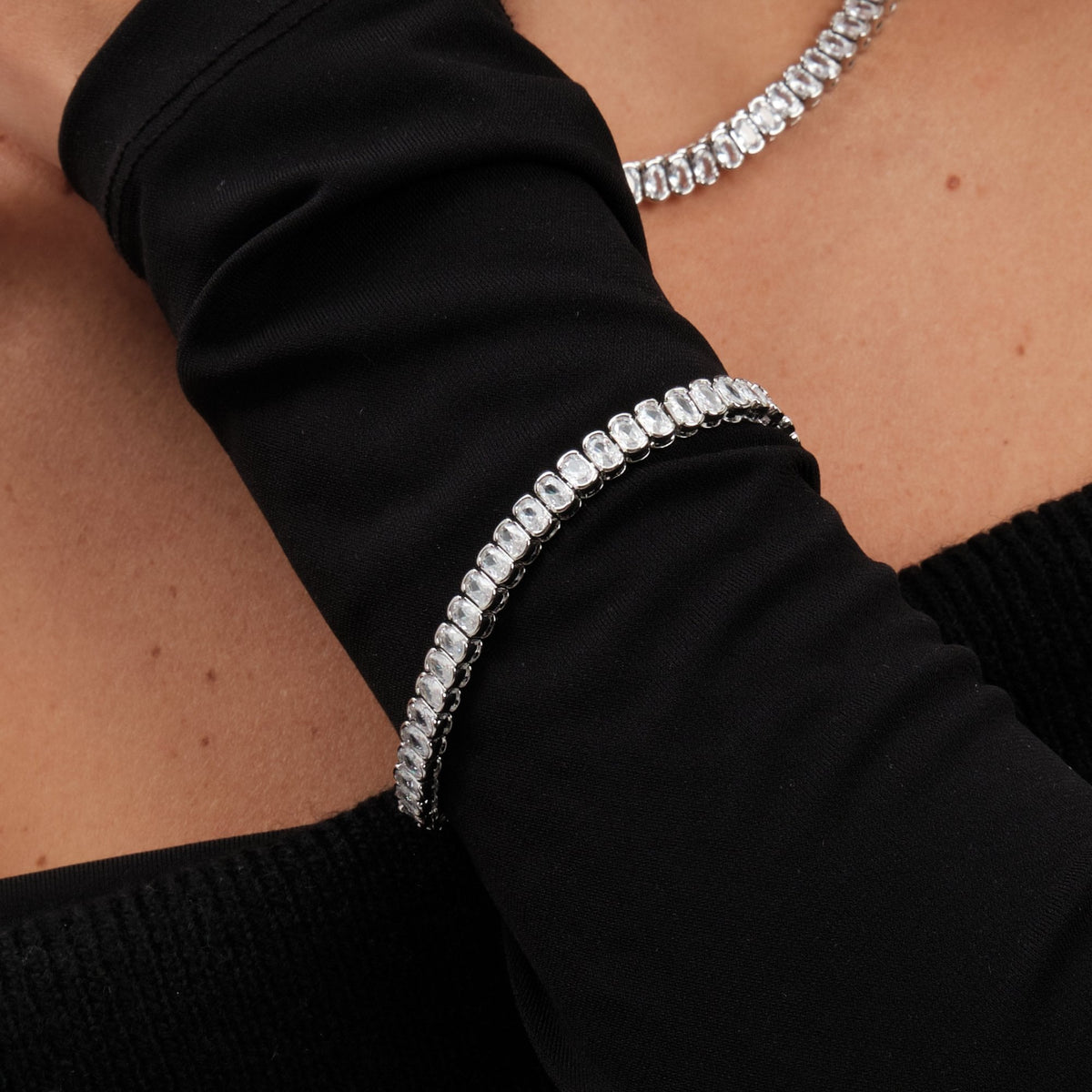 Jon Richard Rhodium Plated Cubic Zirconia Bracelet