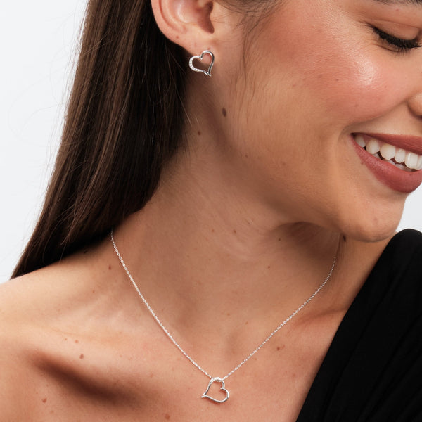 Inicio Silver Plated Heart Pendant Set - Gift Box