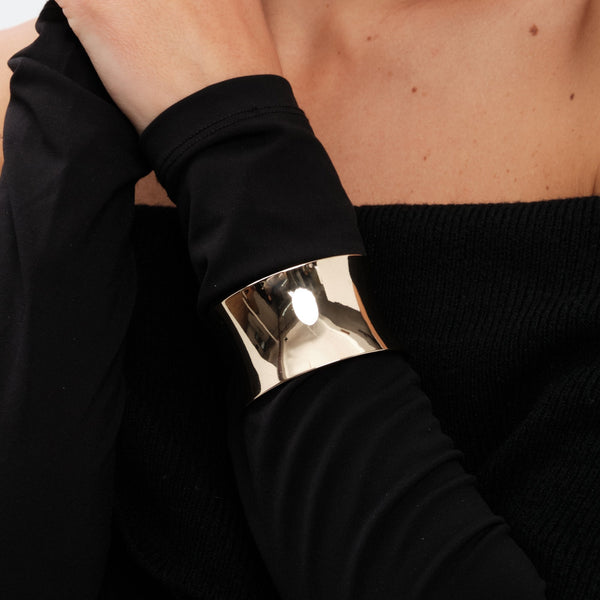 Mood Gold Polished Sculpted Cuff Bracelet