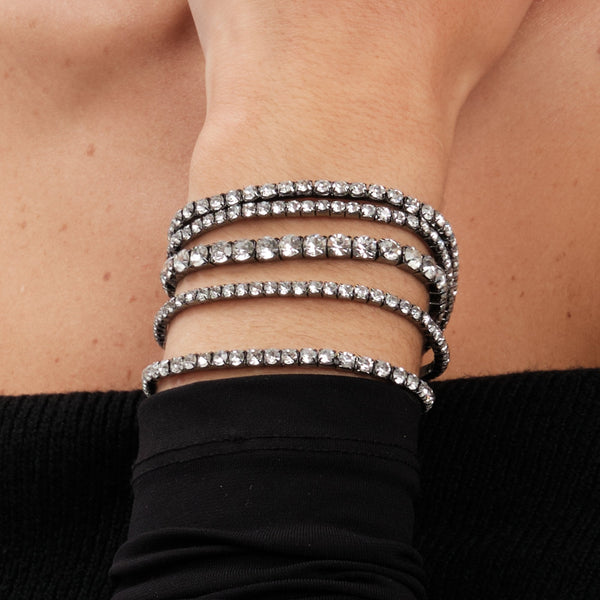 Mood Hematite Crystal Multi Stretch Bracelets - Pack Of 5