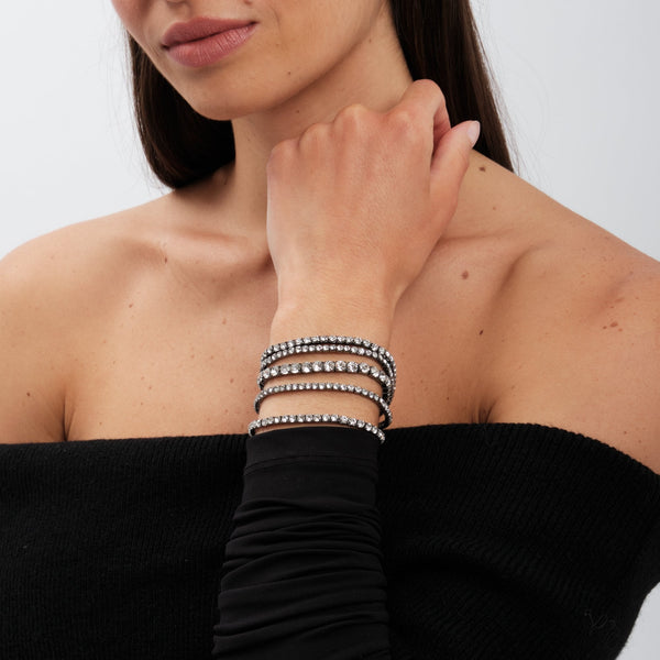 Mood Hematite Crystal Multi Stretch Bracelets - Pack Of 5