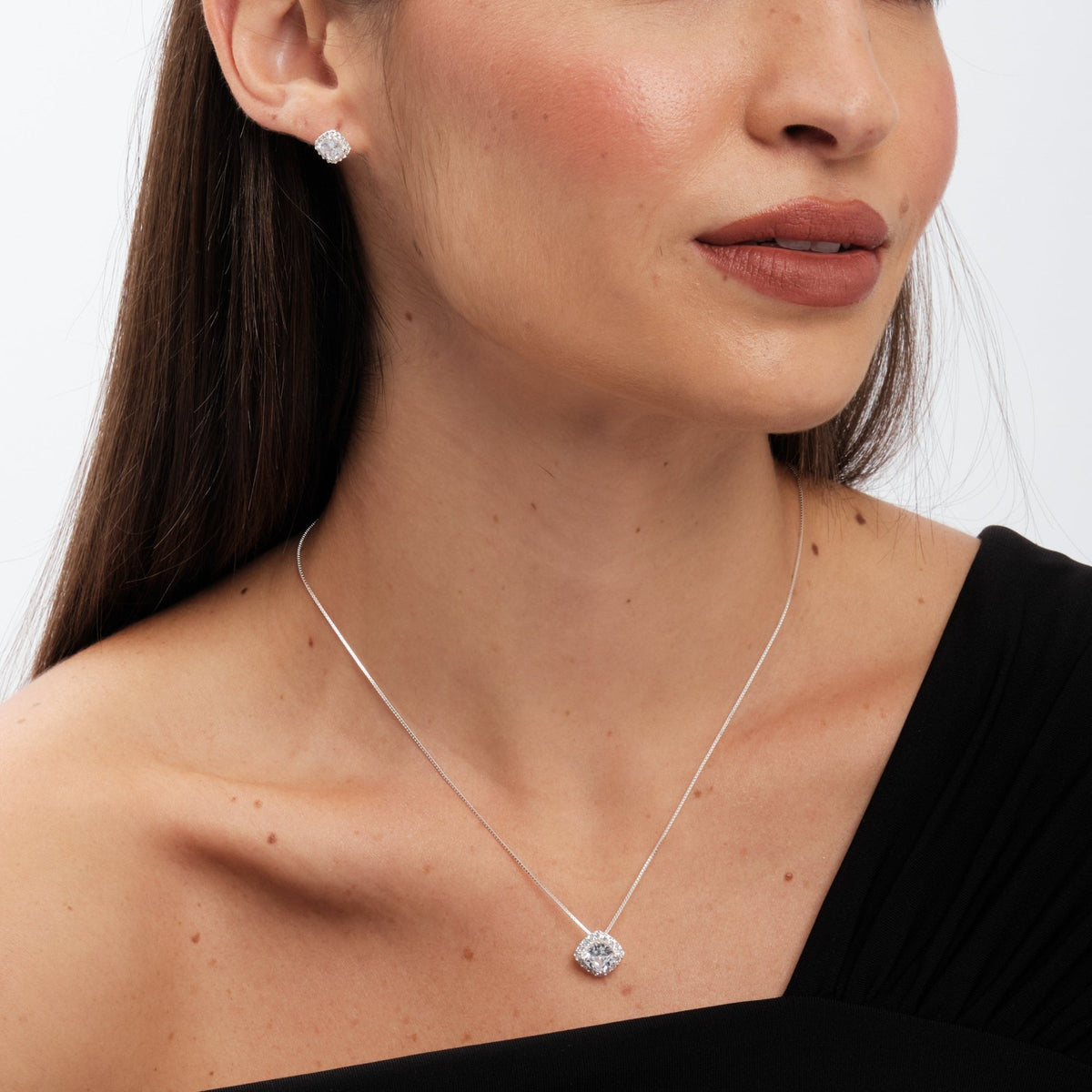 Simply Silver Sterling Silver 925 Cubic Zirconia Halo Pendant