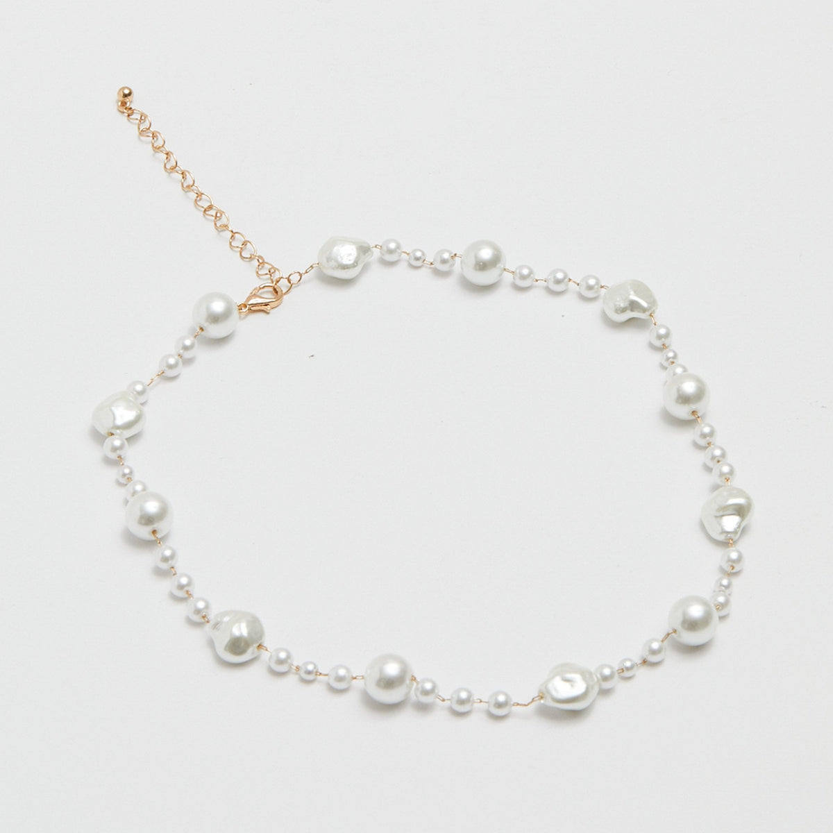 Jon Richard Gold Plated Baroque Mixed Pearl Necklace