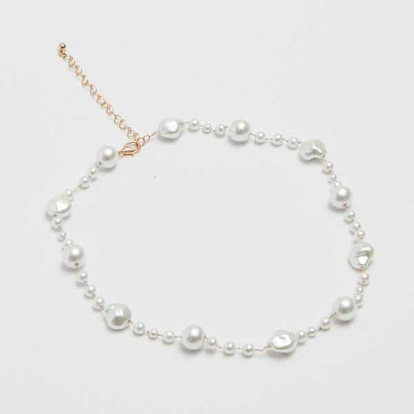 Jon Richard Gold Plated Baroque Mixed Pearl Necklace