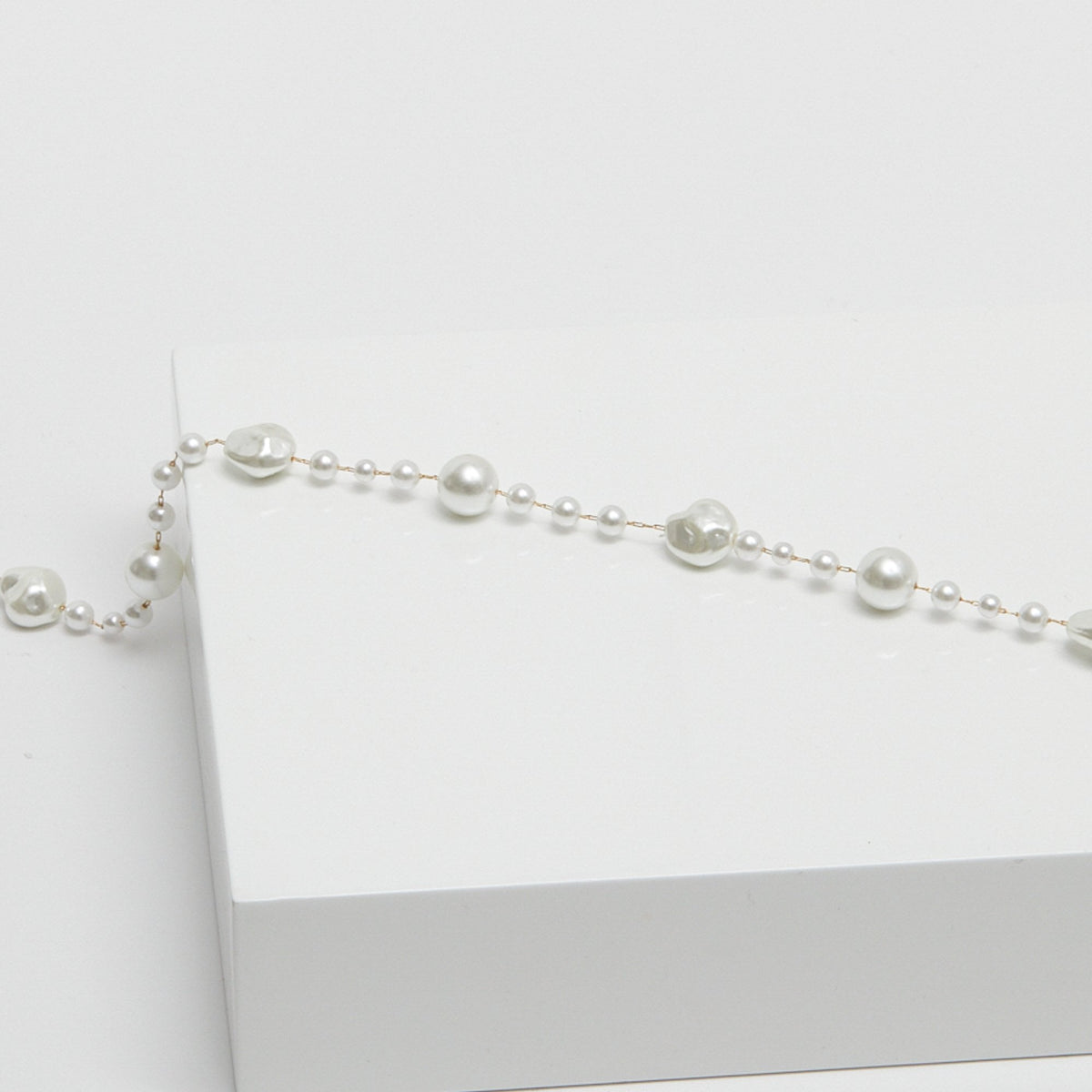 Jon Richard Gold Plated Baroque Mixed Pearl Necklace