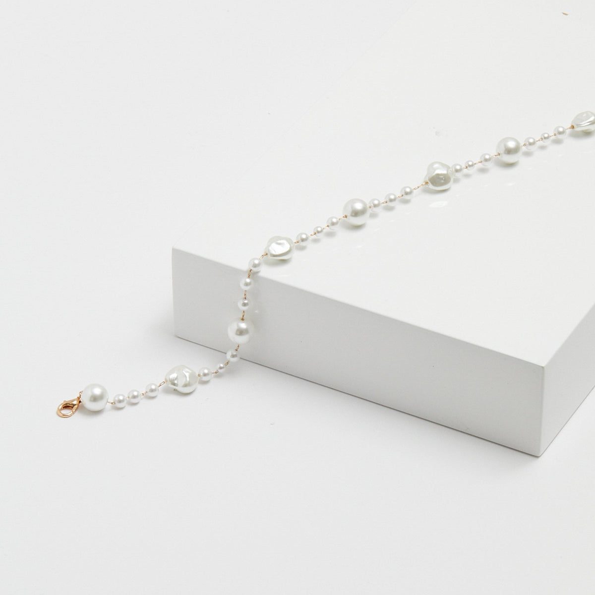 Jon Richard Gold Plated Baroque Mixed Pearl Necklace