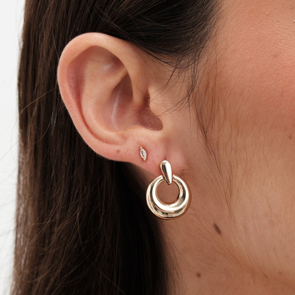Jon Richard Gold Plated Polished Door Knocker Earrings