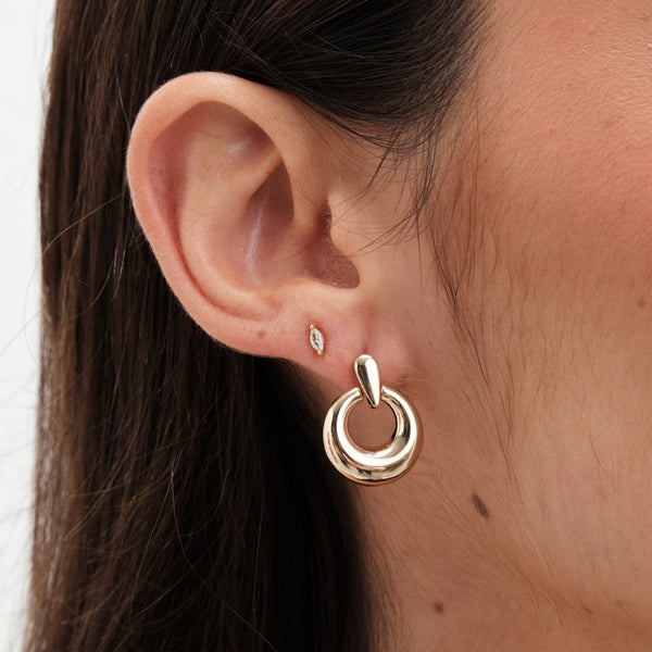 Jon Richard Gold Plated Polished Door Knocker Earrings