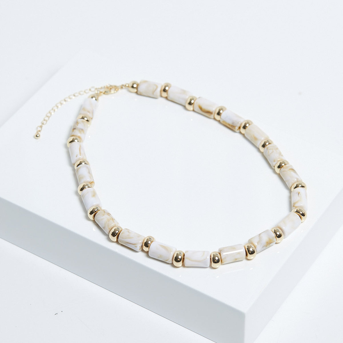 Mood Gold Cream Resin Allway Necklace