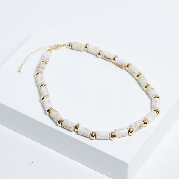 Mood Gold Cream Resin Allway Necklace