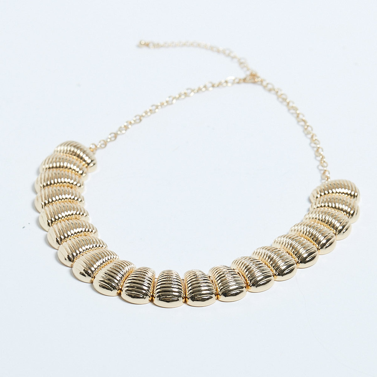 Mood Gold Polished Ridged Collar Necklace