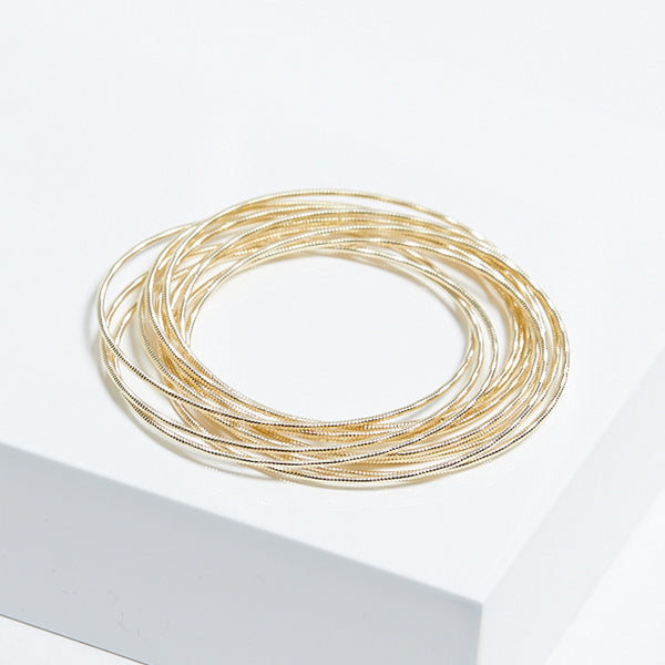 Mood Gold Ridged Polished Multi Bangles