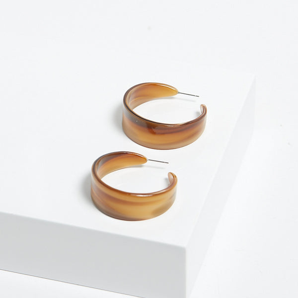Mood Gold Tapered Resin Hoop Earrings