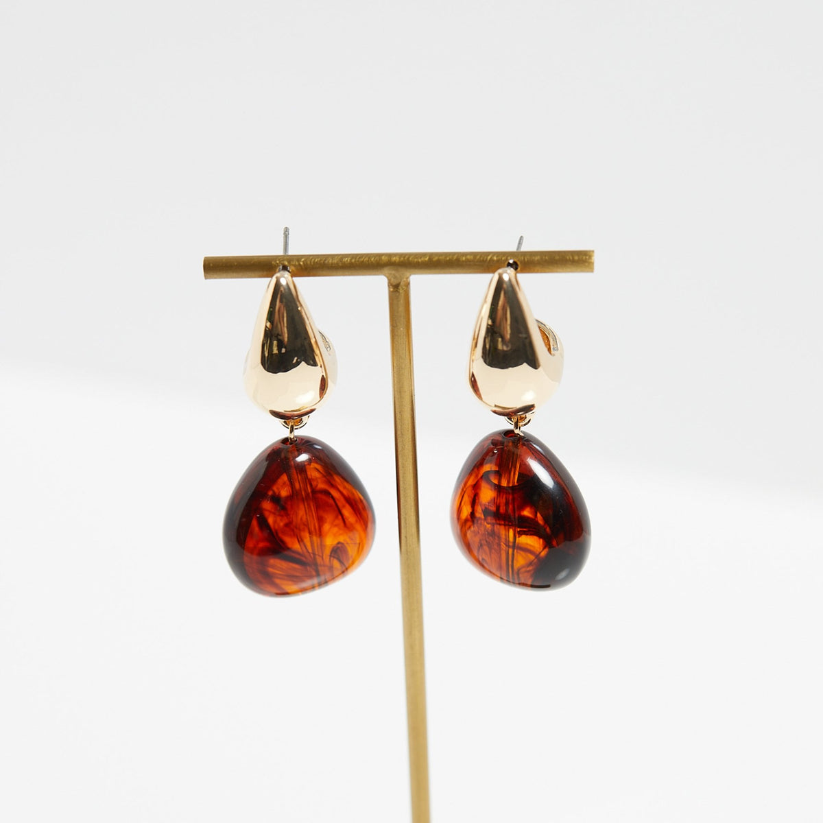 Mood Gold Tort Resin Dome Droplet Earrings