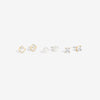Mood Gold Pearl & Crystal Core Stud Earrings - Pack Of 3