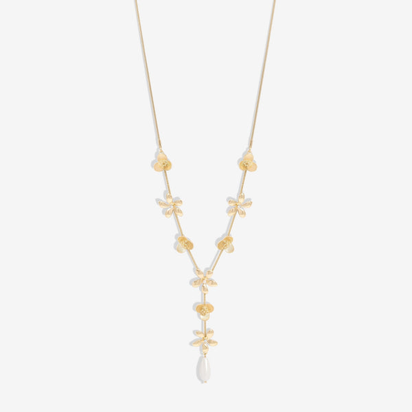 Mood Gold Mixed Flower Linear Y-Drop Necklace