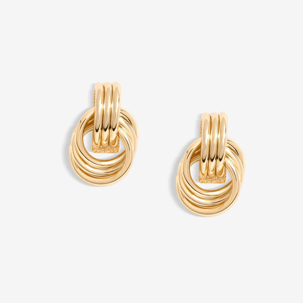 Mood Gold Ridged Mini Doorknocker Earrings