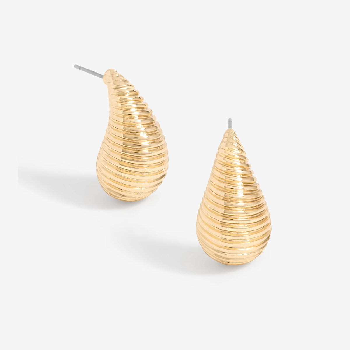 Mood Gold Ridged Dome Hoop Earrings