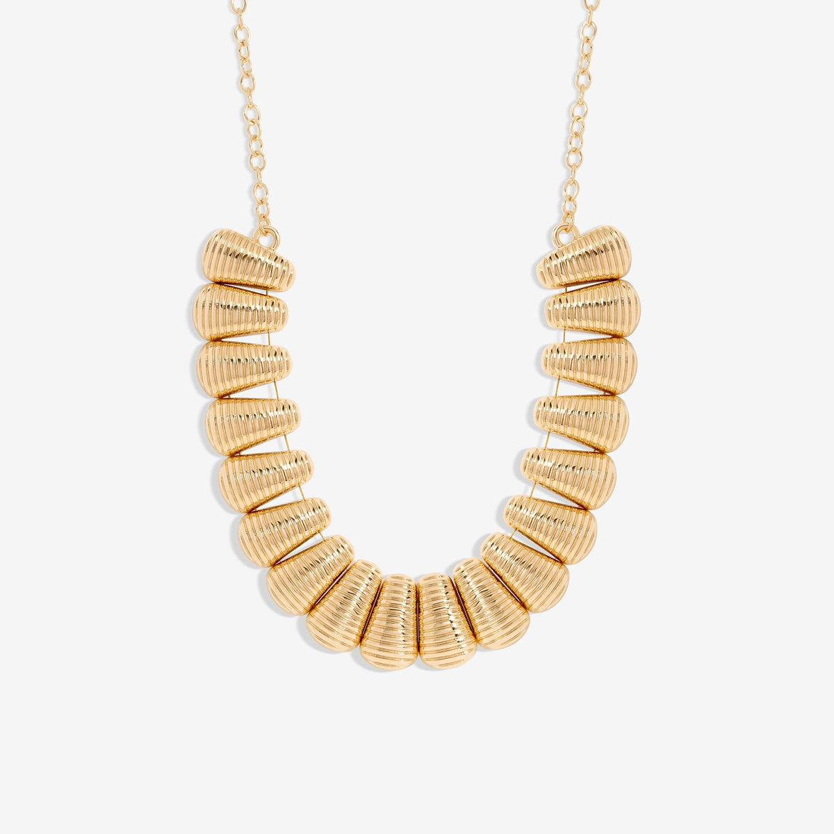 Mood Gold Polished Ridged Collar Necklace