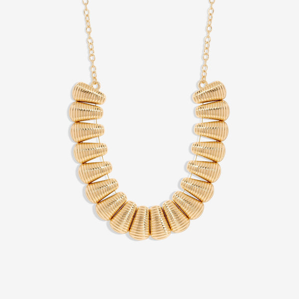 Mood Gold Polished Ridged Collar Necklace