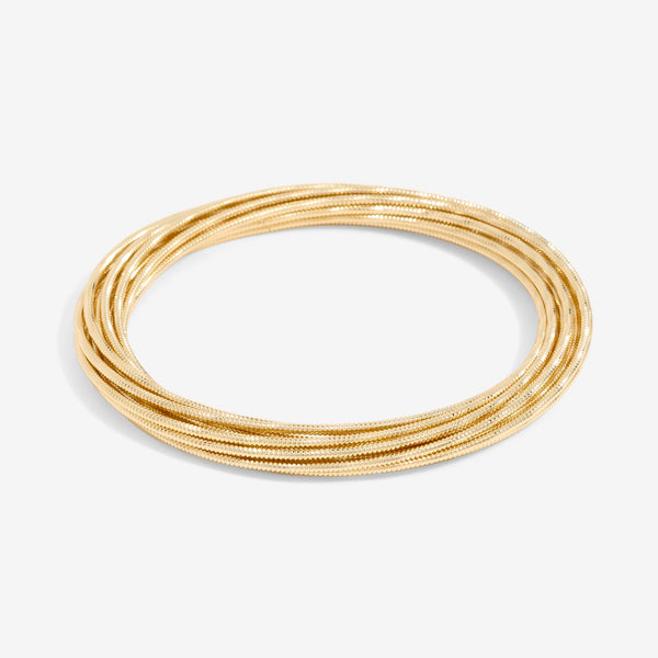Mood Gold Ridged Polished Multi Bangles