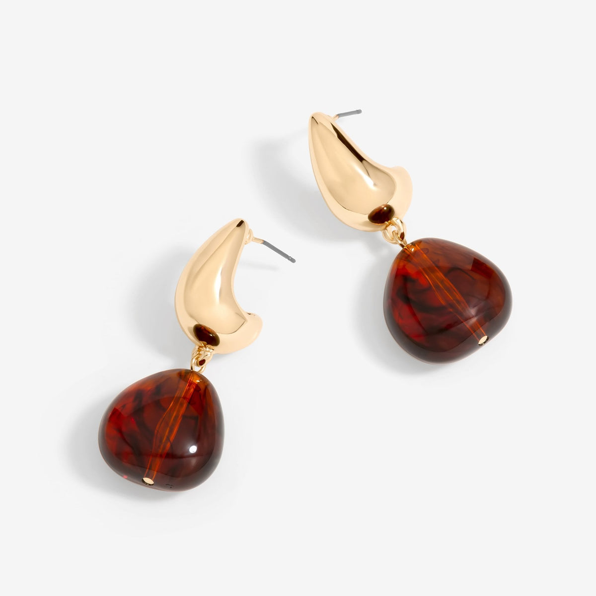 Mood Gold Tort Resin Dome Droplet Earrings