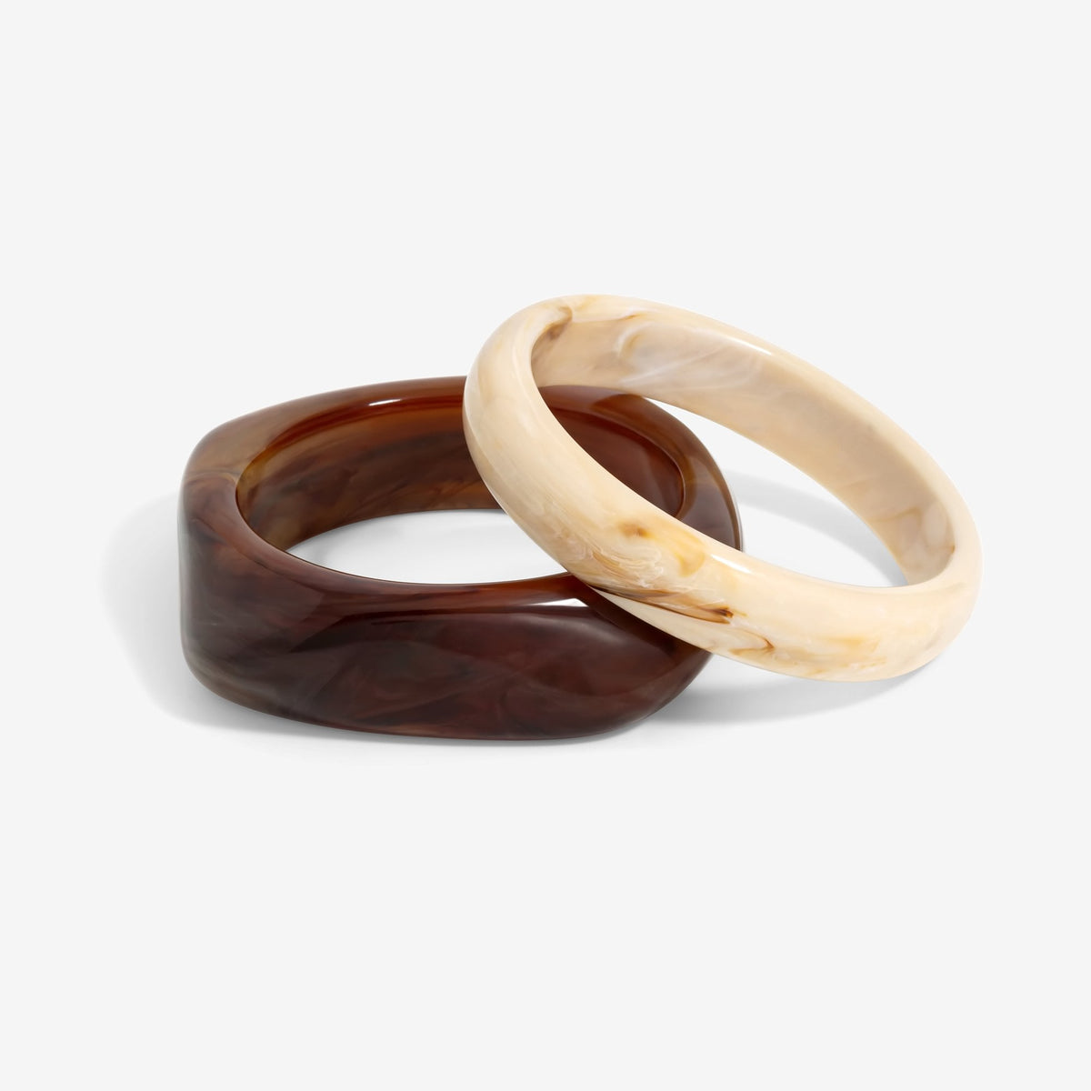 Mood Tort Mixed Resin Stacker Bangle Bracelets - Pack Of 2