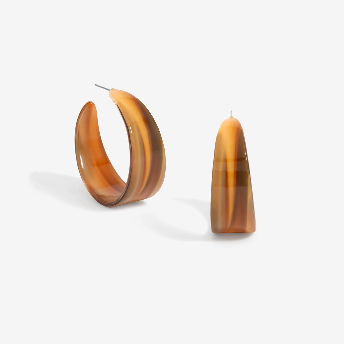 Mood Gold Tapered Resin Hoop Earrings