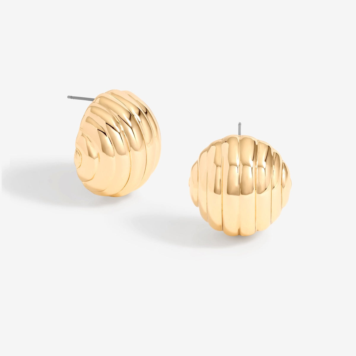 Mood Gold Large Ridged Stud Earrings