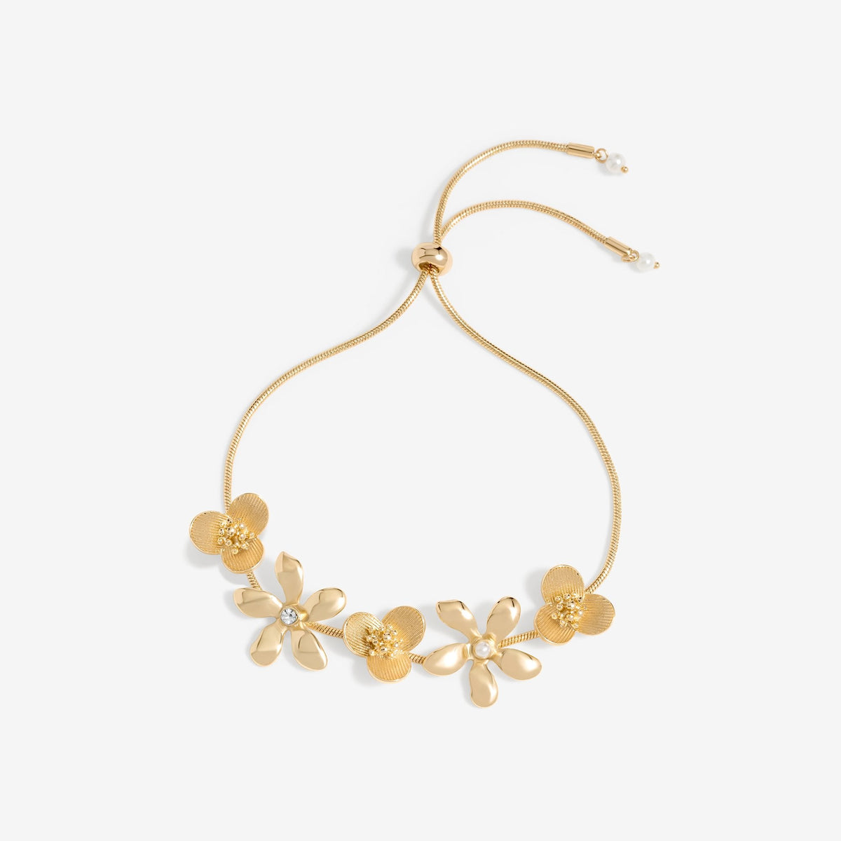 Mood Gold Mixed Flower Toggle Bracelet