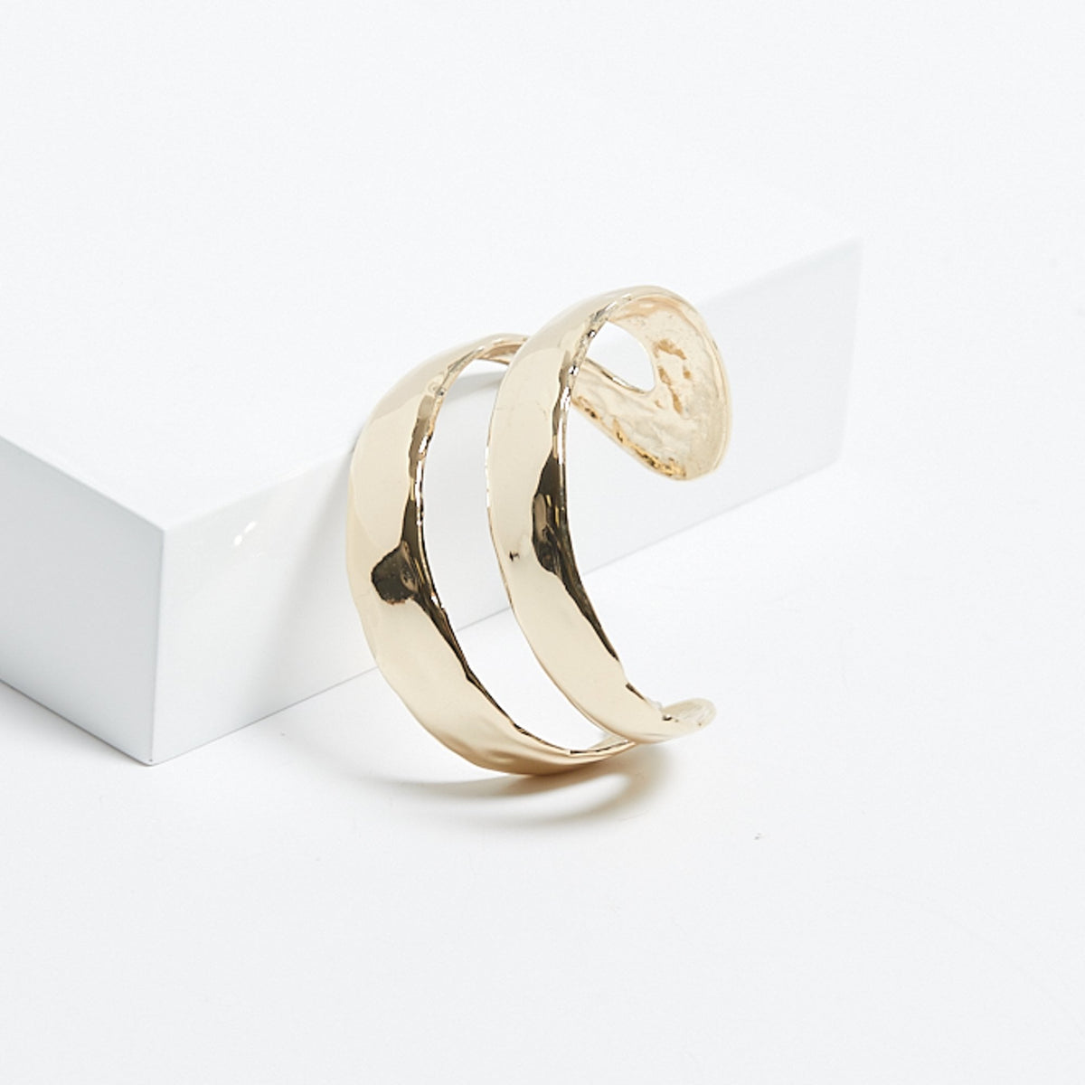 Mood Gold Molten Open Cuff Bracelet