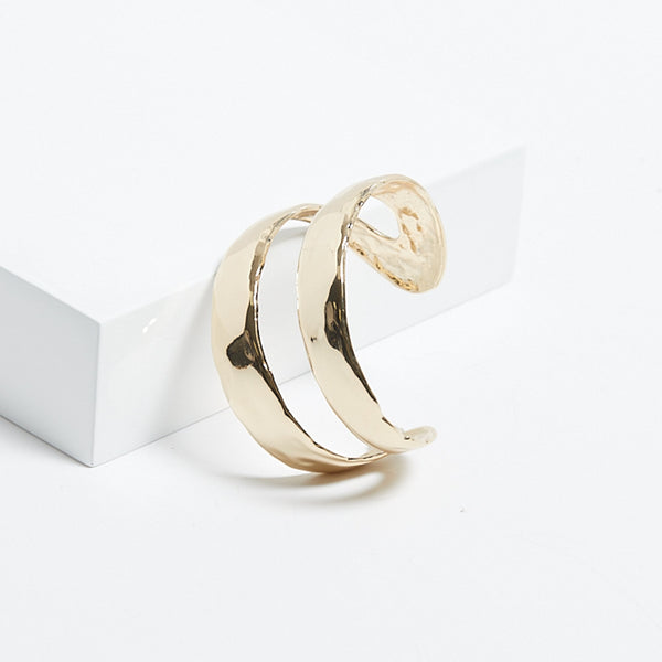 Mood Gold Molten Open Cuff Bracelet