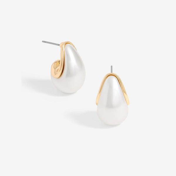 Mood Gold Pearl Dome Hoop Earrings