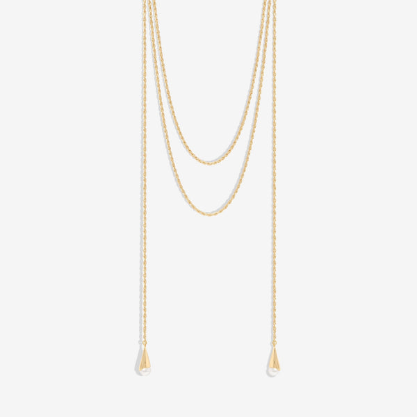 Mood Gold Pearl multirow Rope Necklace