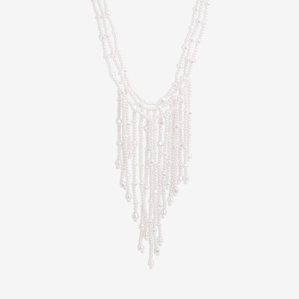 Mood Gold Pearl Cascade Statement Necklace