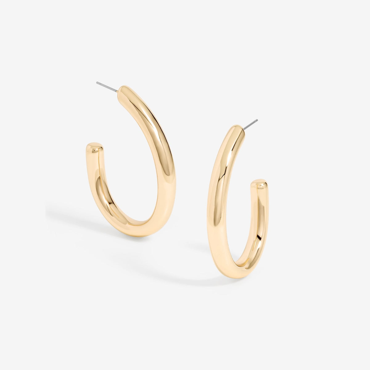 Mood Gold Polished Simple Large Hoop Earrings