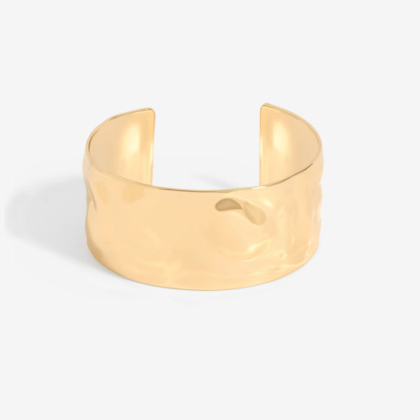 Mood Gold Polished Molten Cuff Bracelet