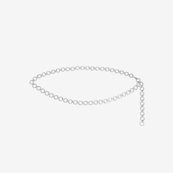 Mood Silver Polished Open Round Chain Belt