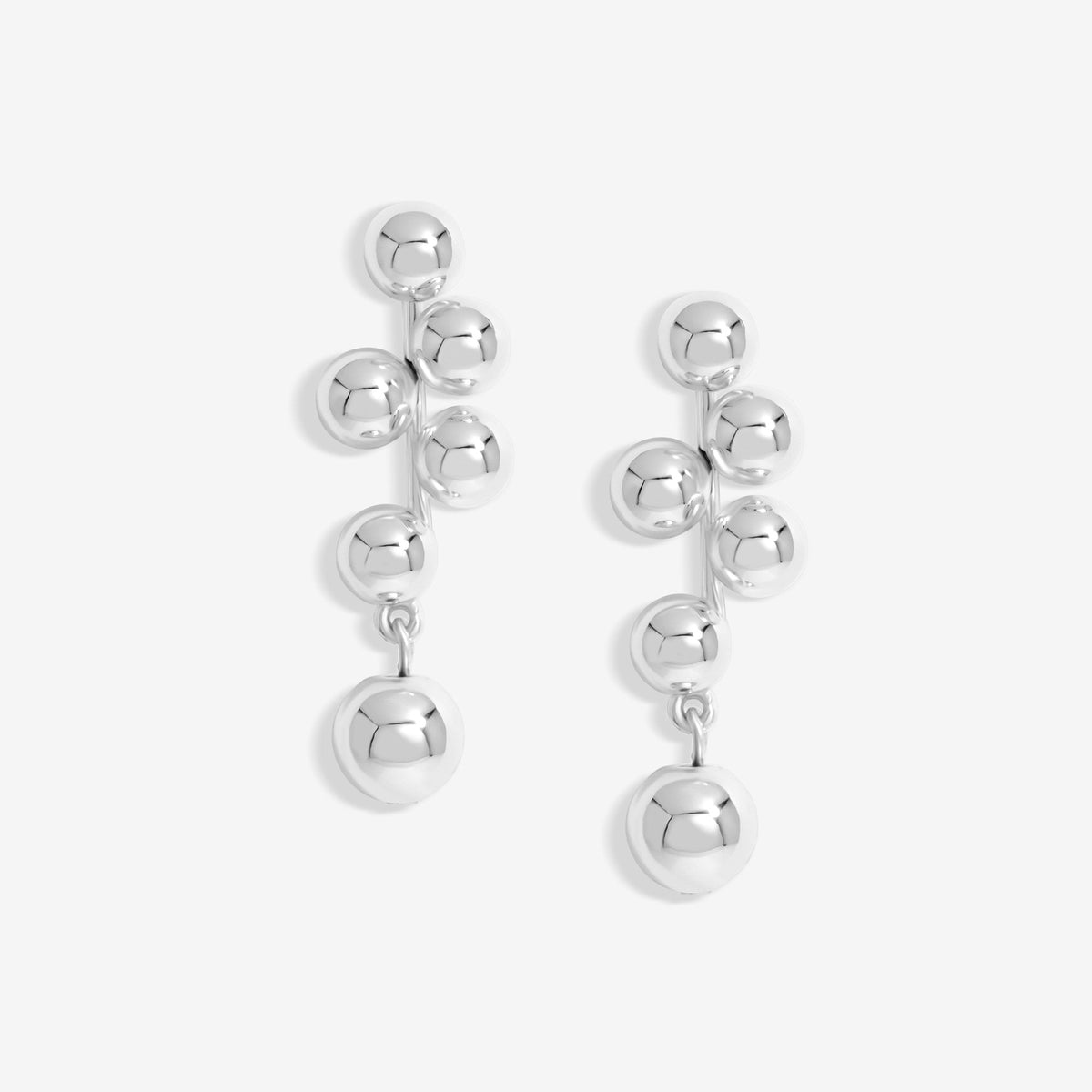 Mood Silver Polished Bubble Drop Earrings