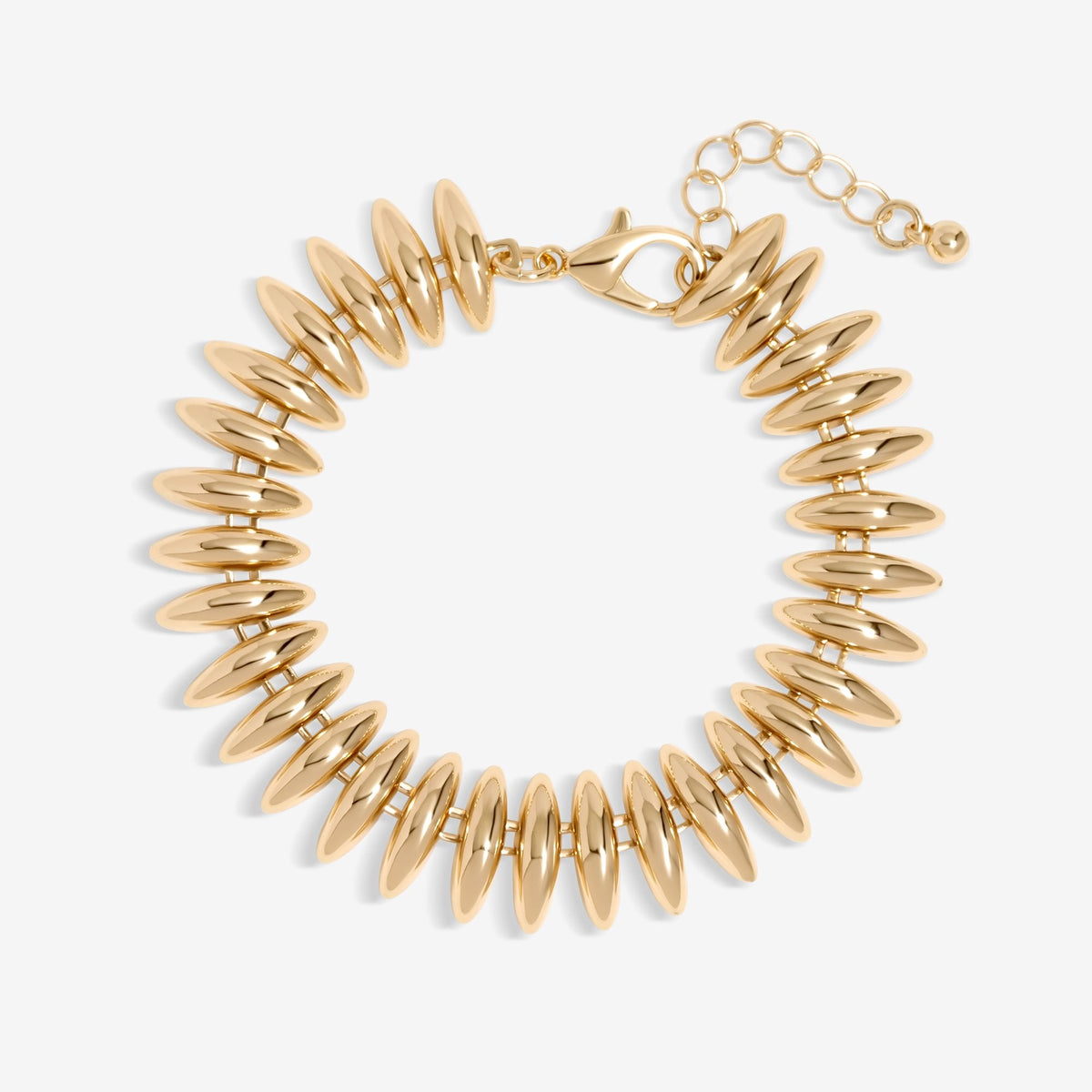 Inicio Gold Plated Polished Ridged Bracelet - Gift Pouch